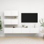 Set de muebles de salón TV 4 piezas madera de ingeniería blanco en Muebles TV | Comprar online en Foru.es