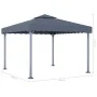 Cenador con tira de luces LED aluminio antracita 300x300 cm de vidaXL, Carpas y cenadores - Ref: Foro24-3070343, Precio: 365,...