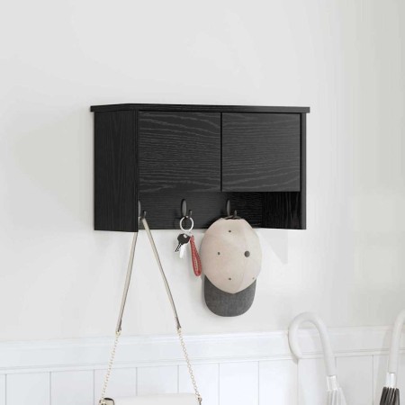 Perchero de pared con estante Roble Negro 50 x 20 x 30 cm en Estanterías | Comprar online en Foru.es