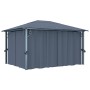 Cenador cortina y tira de luz LED aluminio antracita 400x300cm de vidaXL, Carpas y cenadores - Ref: Foro24-3070336, Precio: 5...