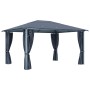 Cenador cortina y tira de luz LED aluminio antracita 400x300cm de vidaXL, Carpas y cenadores - Ref: Foro24-3070336, Precio: 5...