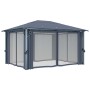 Cenador cortina y tira de luz LED aluminio antracita 400x300cm de vidaXL, Carpas y cenadores - Ref: Foro24-3070336, Precio: 5...
