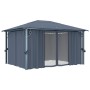 Cenador cortina y tira de luz LED aluminio antracita 400x300cm de vidaXL, Carpas y cenadores - Ref: Foro24-3070336, Precio: 5...