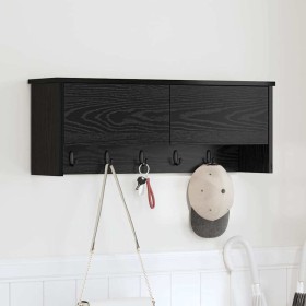 Perchero de pared con estante Roble Negro 80 x 20 x 30 cm en Estanterías | Comprar online en Foru.es