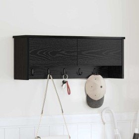 Perchero de pared con estante Roble Negro 80 x 20 x 30 cm en Estanterías | Comprar online en Foru.es