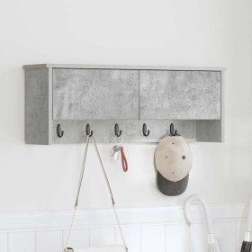 Perchero de pared con estante Gris Concreto 80 x 20 x 30 cm en Estanterías | Comprar online en Foru.es