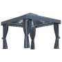 Cenador con cortina y tira de luces aluminio antracita 3x3 m de vidaXL, Carpas y cenadores - Ref: Foro24-3070347, Precio: 540...