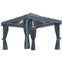 Cenador con cortina y tira de luces aluminio antracita 3x3 m de vidaXL, Carpas y cenadores - Ref: Foro24-3070347, Precio: 525...