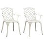 Mesa y sillas de bistró 3 piezas aluminio fundido blanco de vidaXL, Conjuntos de jardín - Ref: Foro24-3070588, Precio: 507,05...