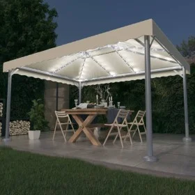 Cenador con tira de luces LED aluminio crema 400x300 cm de vidaXL, Carpas y cenadores - Ref: Foro24-3070351, Precio: 394,00 €...