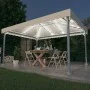 Cenador con tira de luces LED aluminio crema 400x300 cm de vidaXL, Carpas y cenadores - Ref: Foro24-3070351, Precio: 394,00 €...