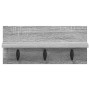 Perchero de pared Gris Sonoma 40 x 10,5 x 18 cm en Estanterías | Comprar online en Foru.es