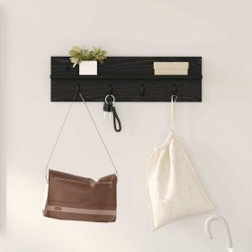 Perchero de pared Roble Negro 60 x 10,5 x 18 cm en Estanterías | Comprar online en Foru.es