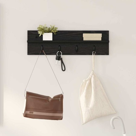 Perchero de pared Roble Negro 60 x 10,5 x 18 cm en Estanterías | Comprar online en Foru.es