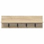 Perchero de pared Roble Sonoma 60 x 10,5 x 18 cm en Estanterías | Comprar online en Foru.es