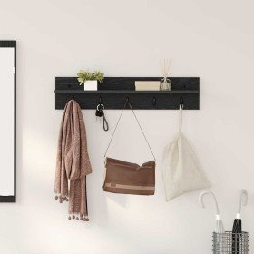 Perchero de pared Roble Negro 80 x 10,5 x 18 cm en Estanterías | Comprar online en Foru.es