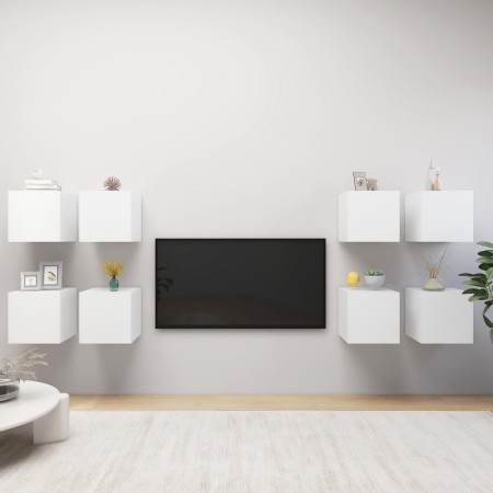 Muebles de pared para TV 8 uds blanco 30,5x30x30 cm en Muebles TV | Comprar online en Foru.es