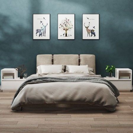 Mesitas de noche 2 uds madera maciza de pino blanco 60x34x51 cm de vidaXL, Mesitas de noche - Ref: Foro24-814377, Precio: 109...