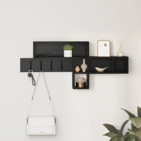 Perchero de pared con estante Roble Negro 100 x 12 x 43,5 cm en Estanterías | Comprar online en Foru.es