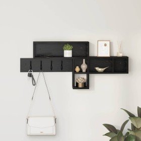 Perchero de pared con estante Roble Negro 100 x 12 x 43,5 cm en Estanterías | Comprar online en Foru.es