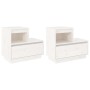 Mesitas de noche 2 uds madera maciza de pino blanco 60x34x51 cm de vidaXL, Mesitas de noche - Ref: Foro24-814377, Precio: 109...