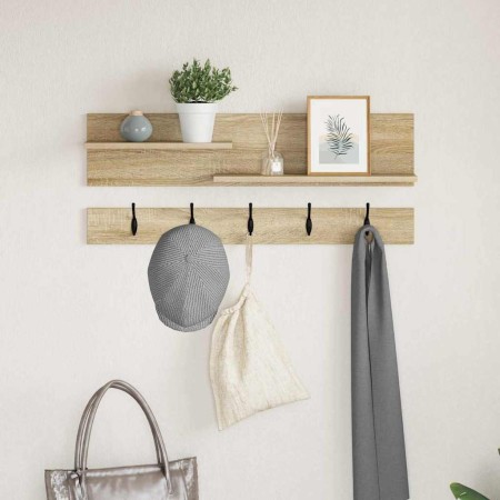 Perchero de pared con estante Roble Sonoma 90 x 15 x 36 cm en Estanterías | Comprar online en Foru.es