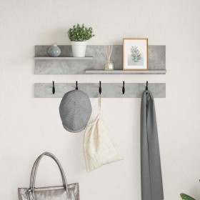 Perchero de pared con estante Gris Concreto 90 x 15 x 36 cm en Estanterías | Comprar online en Foru.es