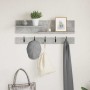 Perchero de pared con estante Gris Concreto 90 x 15 x 36 cm en Estanterías | Comprar online en Foru.es