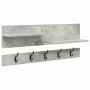 Perchero de pared con estante Gris Concreto 90 x 15 x 36 cm en Estanterías | Comprar online en Foru.es