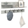 Perchero de pared con estante Gris Concreto 90 x 15 x 36 cm en Estanterías | Comprar online en Foru.es
