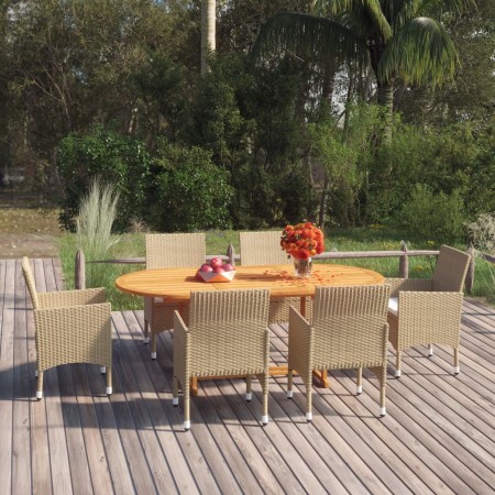 Juego de comedor de jardín 7 piezas ratán sintético beige de vidaXL, Conjuntos de jardín - Ref: Foro24-3070753, Precio: 667,9...