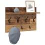 Perchero de pared con estante Madera vieja 60 x 40 x 12 cm en Estanterías | Comprar online en Foru.es