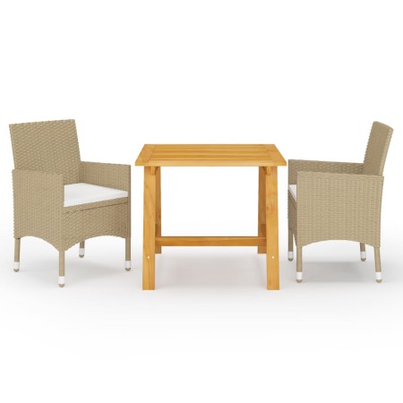 Juego de comedor de jardín de 3 piezas beige de vidaXL, Conjuntos de jardín - Ref: Foro24-3068685, Precio: 249,48 €, Descuent...