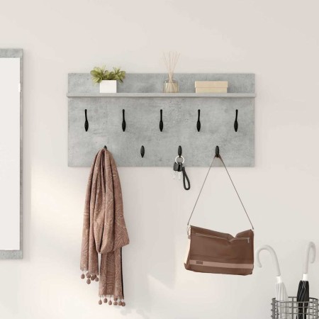 Perchero de pared con estante Gris Concreto 80 x 40 x 12 cm en Estanterías | Comprar online en Foru.es