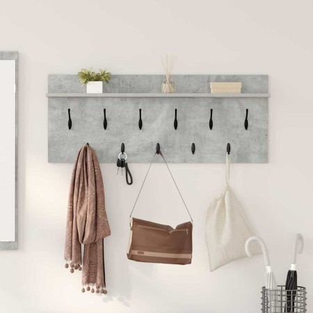 Perchero de pared con estante Gris Concreto 100 x 40 x 12 cm en Estanterías | Comprar online en Foru.es