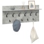 Perchero de pared con estante Gris Concreto 100 x 40 x 12 cm en Estanterías | Comprar online en Foru.es