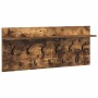 Perchero de pared con estante Roble ahumado 100 x 40 x 12 cm en Estanterías | Comprar online en Foru.es