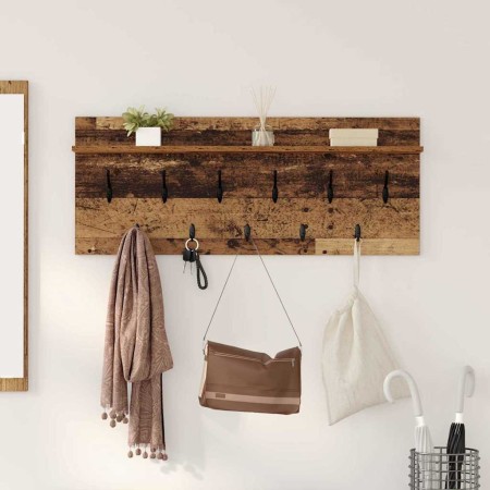 Perchero de pared con estante Madera vieja 100 x 40 x 12 cm en Estanterías | Comprar online en Foru.es