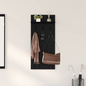 Perchero de pared con estante Roble Negro 40 x 10 x 90 cm en Estanterías | Comprar online en Foru.es