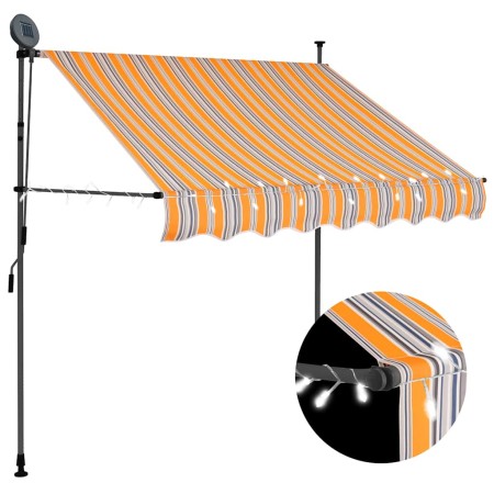 Toldo manual retráctil con LED amarillo y azul 100 cm en Toldos | Comprar online en Foru.es