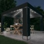 Cenador con doble techo y tira de luces LED antracita 3x3 m de vidaXL, Carpas y cenadores - Ref: Foro24-3070304, Precio: 271,...