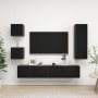 Set de muebles de TV 5 piezas madera contrachapada negro en Muebles TV | Comprar online en Foru.es