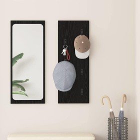 Perchero de pared Roble Negro 30 x 1,5 x 80 cm en Estanterías | Comprar online en Foru.es