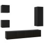 Set de muebles de TV 5 piezas madera contrachapada negro en Muebles TV | Comprar online en Foru.es