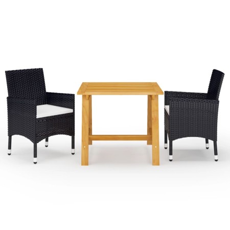 Juego de comedor de jardín de 3 piezas negro de vidaXL, Conjuntos de jardín - Ref: Foro24-3068683, Precio: 231,19 €, Descuent...