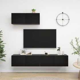 Set de muebles de salón TV 3 pzas madera de ingeniería negro en Muebles TV | Comprar online en Foru.es
