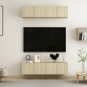 Juego de muebles de salón 4 piezas roble Sonoma 60x30x30 cm en Muebles TV | Comprar online en Foru.es