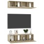 Juego de muebles de salón 4 piezas roble Sonoma 60x30x30 cm en Muebles TV | Comprar online en Foru.es