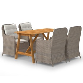 Juego de comedor para jardín 5 piezas marrón de vidaXL, Conjuntos de jardín - Ref: Foro24-3068771, Precio: 779,92 €, Descuent...