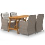 Juego de comedor para jardín 5 piezas marrón de vidaXL, Conjuntos de jardín - Ref: Foro24-3068771, Precio: 779,92 €, Descuent...